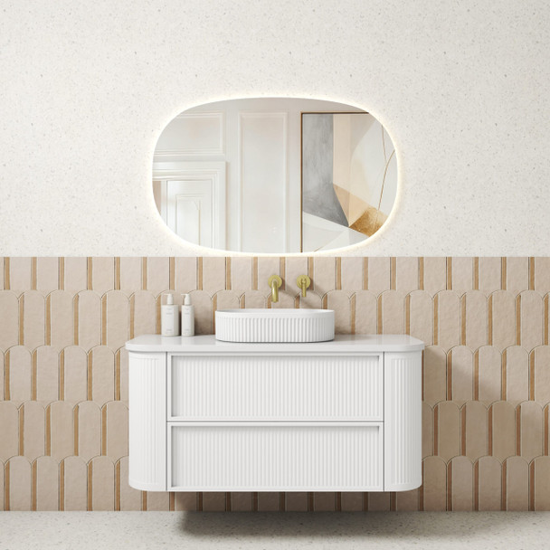 RAMEE FLUTED CURVED WALL HUNG VANITY 1200mm