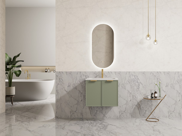 MIAMI Wall Hung Vanity 600mm - Olive Green