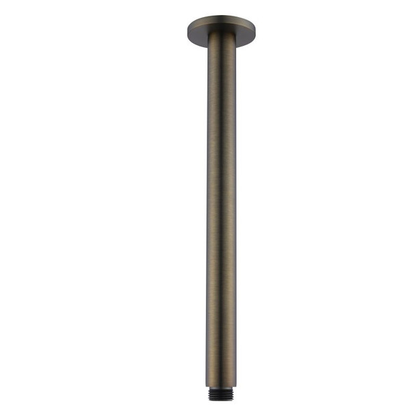 ROUND CEILING SHOWER ARM 300MM - ANTIQUE BRASS