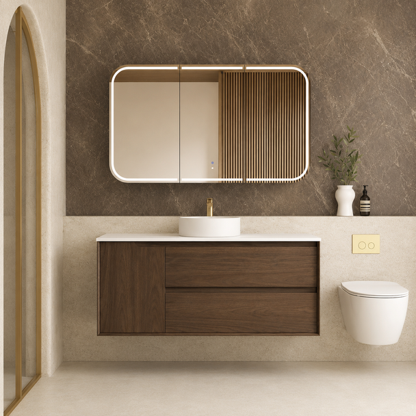 BYRON WALL HUNG VANITY 1200mm - SABLE WALNUT