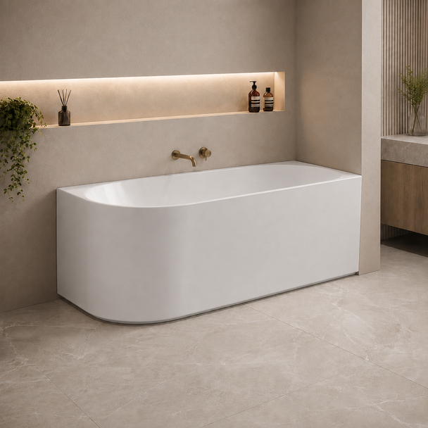 ELIVIA RIGHT CORNER BACK TO WALL BATH 1500 - GLOSS WHITE