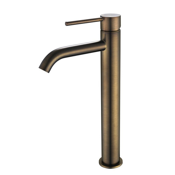 STAR MINI HIGH RISE BASIN MIXER CURVED SPOUT - ANTIQUE BRASS