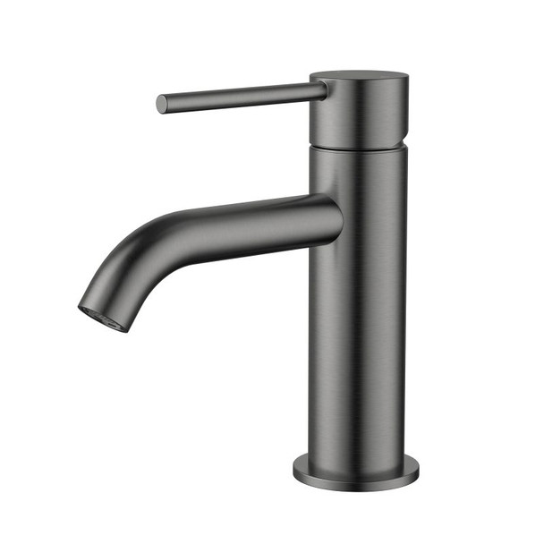 STAR MINI BASIN MIXER CURVED SPOUT - GUN METAL