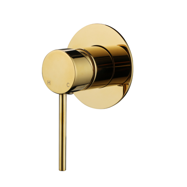 STAR MINI WALL MIXER 80mm - POLISHED BRASS