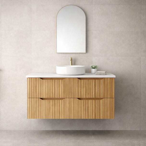 SAGE NATURAL OAK FLUTED VANITY 4D 1200 