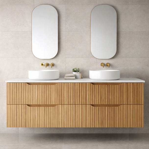 SAGE NATURAL OAK FLUTED VANITY 4D 1800