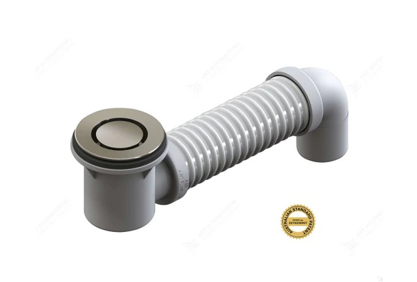 P&W Bath Bend Pop Down with Connector - BRUSHED NICKEL