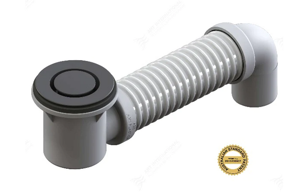 P&W Bath Bend Pop Down with Connector - GUN METAL GREY