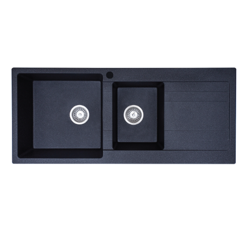 RIA ONE & HALF BOWL GRANITE SINKLEFT HAND BOWL1160 X 500 X 208/183MM - 30L + 18L