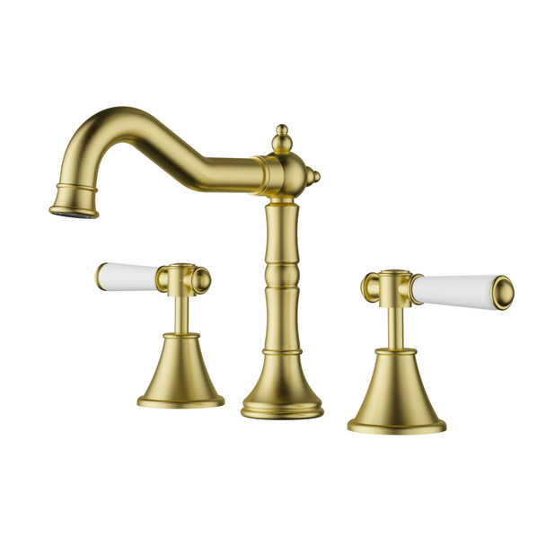 CLASICO BASIN SET CERAMIC HANDLE - BRUSHED GOLD