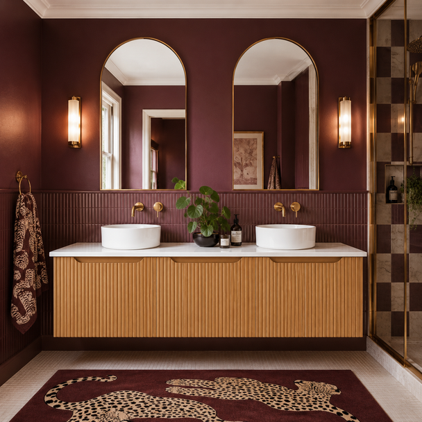 WILLOW NATURAL OAK FLUTED VANITY - 1800 3D