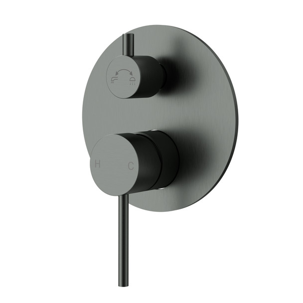 OTUS SLIMLINE WALL DIVERTER MIXER TRIM KIT - GUN METAL