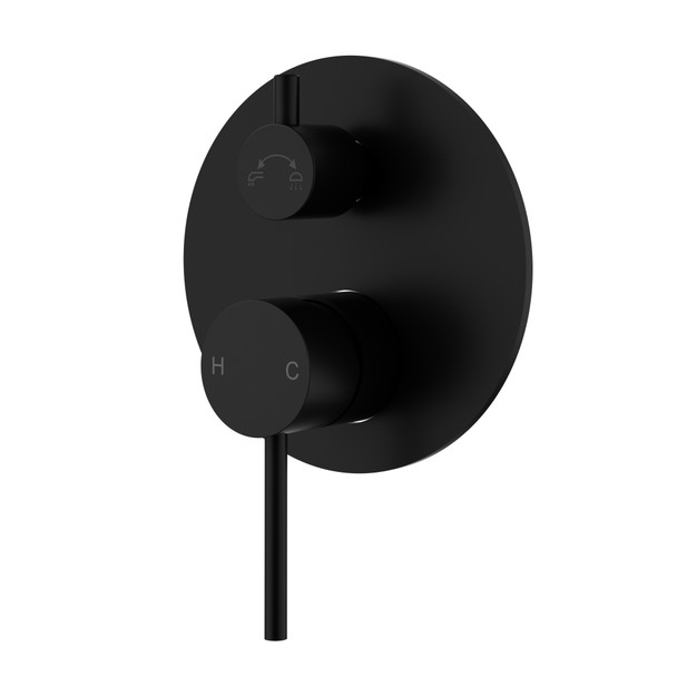 OTUS SLIMLINE WALL DIVERTER MIXER TRIM KIT - MATTE BLACK