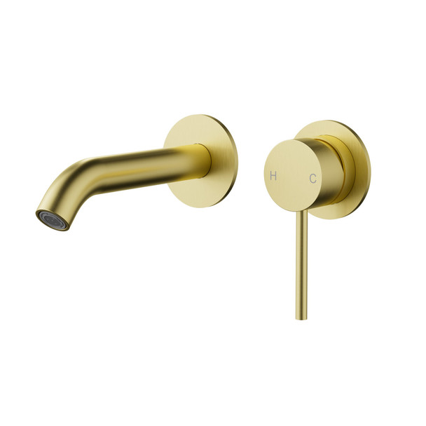 OTUS SLIMLINE WALL BASIN/BATH MIXER TRIM KIT - BRUSHED GOLD
