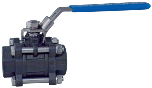 612 LL BW - 3-piece ball valve, with latch locking lever, full port.