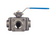 97X - 3-way direct mount stainless steel, block body, full port ball valve.