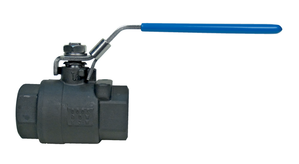 6600 LL - Unibody carbon steel FNPT, seal welded threaded ball valve with locking handle, full port.
