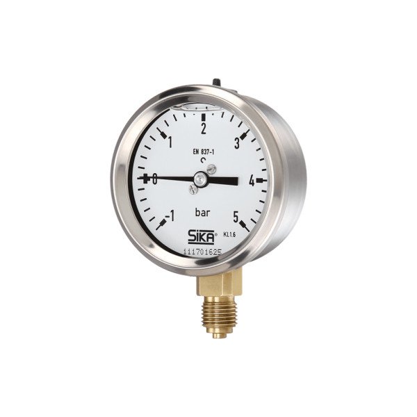 Type MRE-MREG - Bourdon tube pressure gauges without casing filling / Industry version