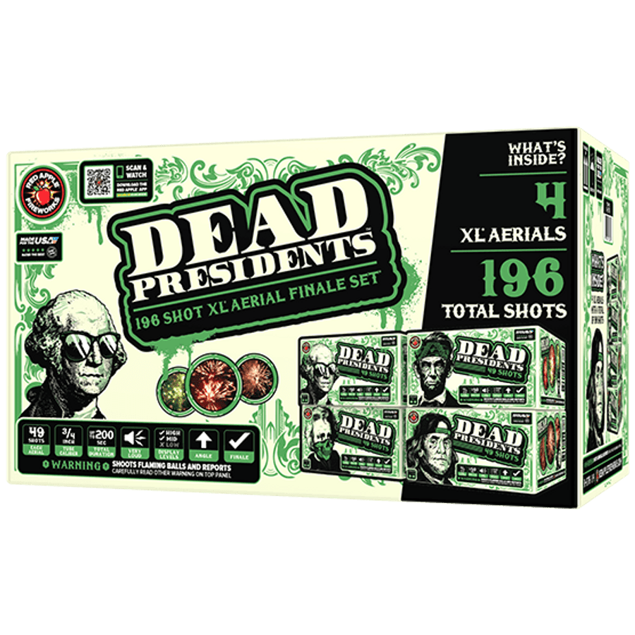 Dead Presidents™ 196 Shot XL® Aerial Finale Set® (case) - Red Apple ...