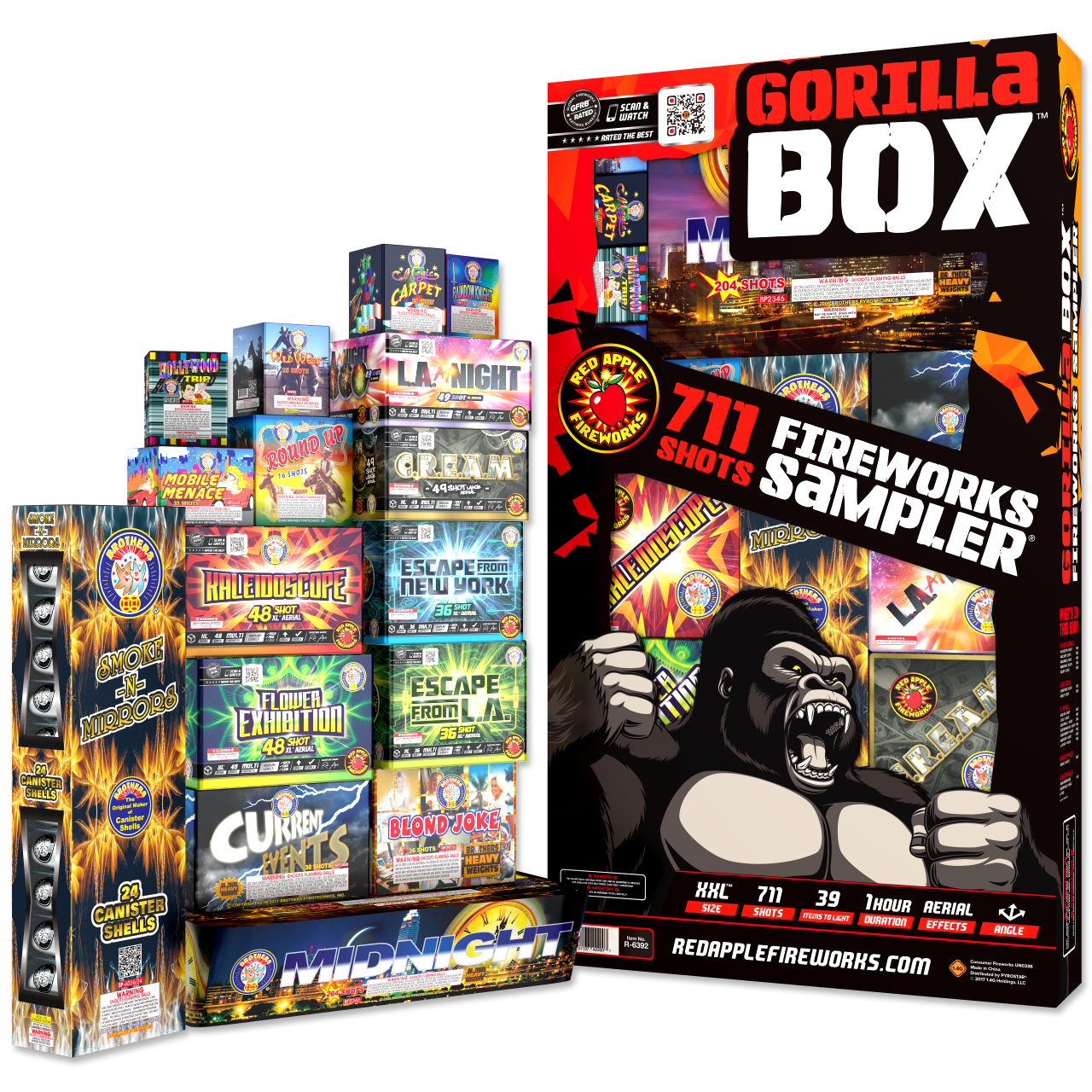 Gorilla Box Fireworks Sampler (case)- - Red Apple Fireworks