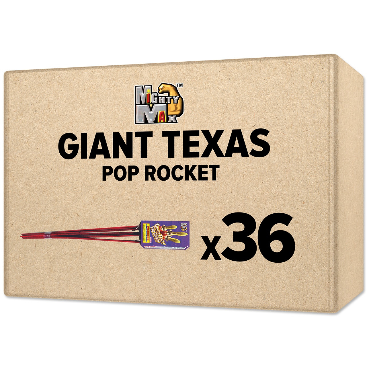 Giant Texas Pop Rocket (case)- - Red Apple Fireworks