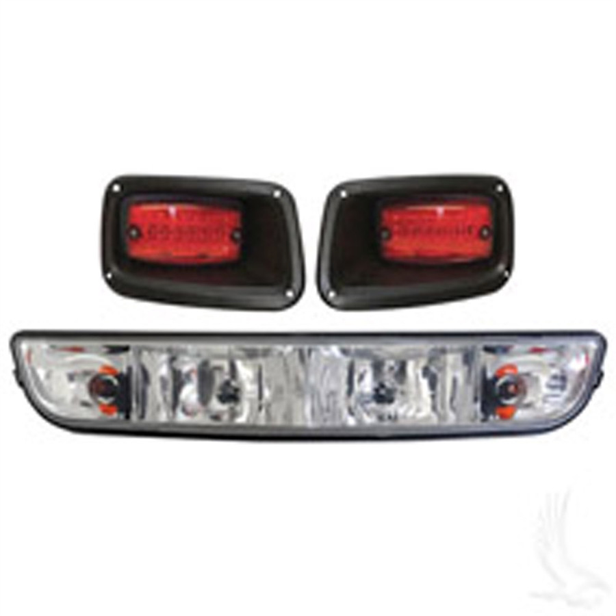 EZGO Medalist /TXT Headlight Bar And Tail Lights Clear Lens 1994Up