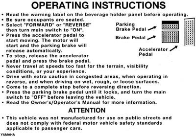 Yamaha Warning Label Decal (G8G22)
