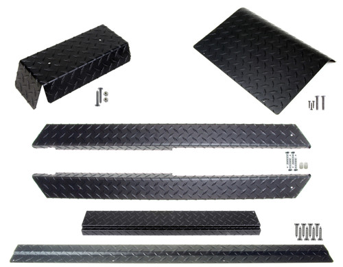 Club Car DS (Black) Diamond Plate Accessory Kit w/ Full Rockers 82-up