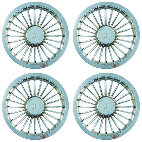 8" Silver 24 Spoke Golf Cart Wheel Covers - Set of 4