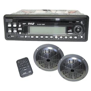 Pyle Stereo Receiver with Black Speakers