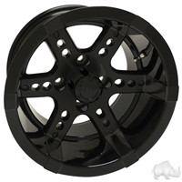 14" RHOX Black 6 Spoke Golf Cart Wheel