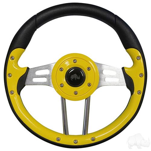 Yellow Grip/Brushed Aluminum Aviator 4 - Steering Wheel Yellow Grip/Brushed Aluminum Aviator 4 - Steering Wheel