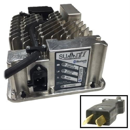 Lester Summit Series II Golf Cart Battery Charger 36/48V with 2-Blade Gray Molded Crowsfoot Plug