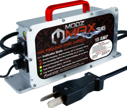 MODZ Max36 - 15 AMP Charger for 36 Volt Golf Carts with Crowfoot Plug