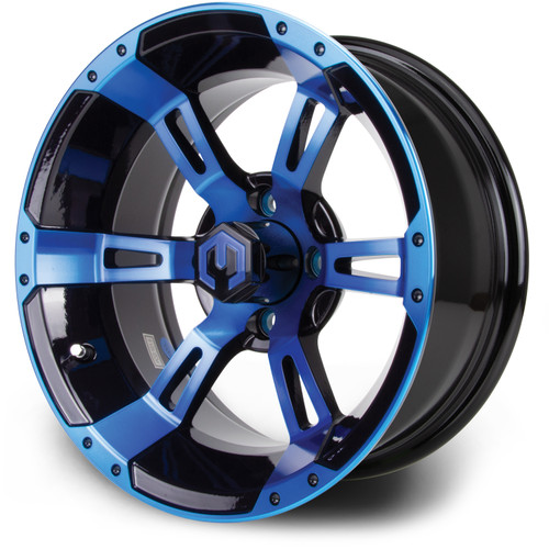 MODZ® 14" Ambush Blue and Black Golf Cart Wheel