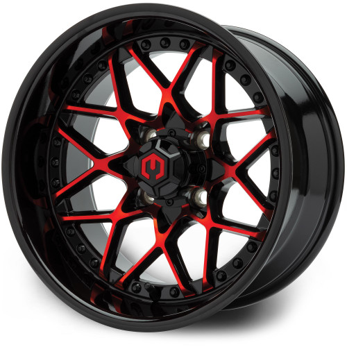 MODZ® 14" Formula Red and Black Golf Cart Wheel