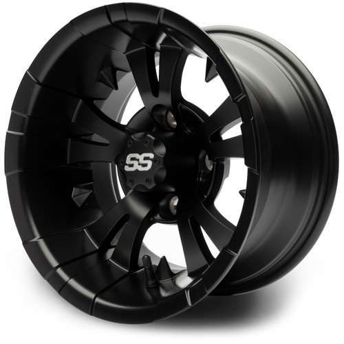 MODZ® Vampire  Matte Black 12x7 Golf Cart Wheel MODZ® Vampire  Matte Black 12x7 Golf Cart Wheel