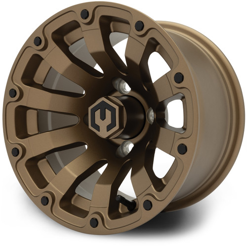MODZ® Bomber  Matte Bronze w/Black Rivets 12x7 Golf Cart Wheel MODZ® Bomber  Matte Bronze w/Black Rivets 12x7 Golf Cart Wheel