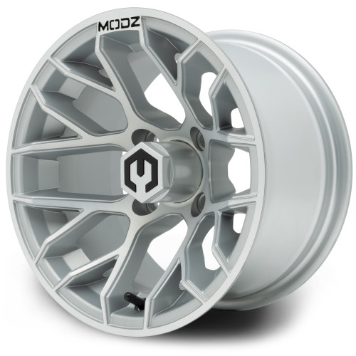 MODZ® Matrix Silver  12x7 Golf Cart Wheel MODZ® Matrix Silver  12x7 Golf Cart Wheel