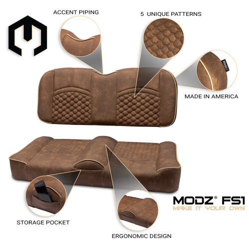 MODZ® FS1 Custom Front Seat -  Brown Base - Choose Pattern and Accent Colors