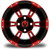 MODZ® Ambush  Black w/Machined Face Red Clear Coat 12x7 Golf Cart Wheel MODZ® Ambush  Black w/Machined Face Red Clear Coat 12x7 Golf Cart Wheel