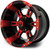 MODZ® Ambush  Black w/Machined Face Red Clear Coat 12x7 Golf Cart Wheel MODZ® Ambush  Black w/Machined Face Red Clear Coat 12x7 Golf Cart Wheel