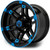 MODZ® Aftershock  Black w/Machined Face Blue Clear Coat 12x7 Golf Cart Wheel MODZ® Aftershock  Black w/Machined Face Blue Clear Coat 12x7 Golf Cart Wheel