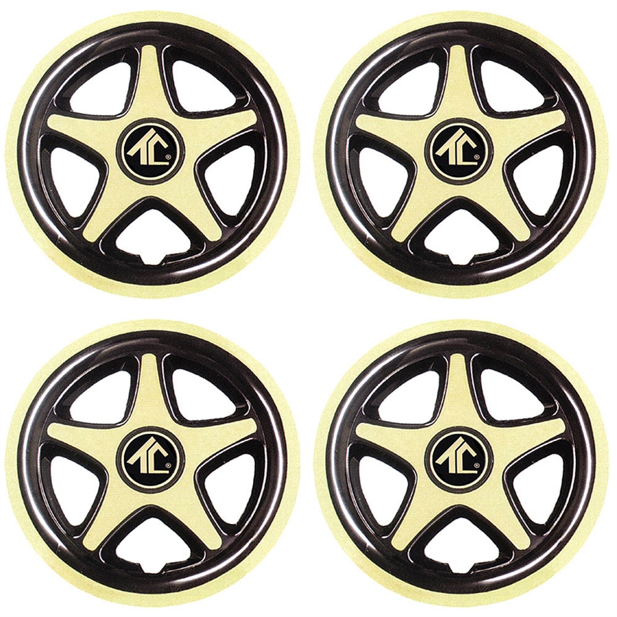 8" Star 5 Spoke - Gold And Black Wheel Cover (Set of 4)