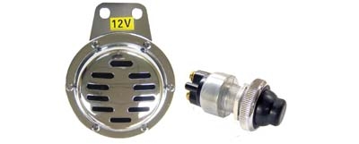 Universal 12 Volt Electronic Horn With Button