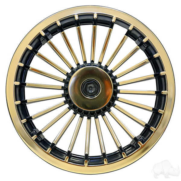 8" RHOX Turbine Style Golf Cart Wheel Cover in Gold - Set of 4