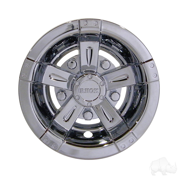 10" RHOX  Vegas Style Golf Cart Wheel Cover in Chrome - Set of 4