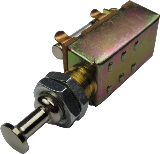 Chrome Push-Pull Switch With Fuse - 12v/30Amp