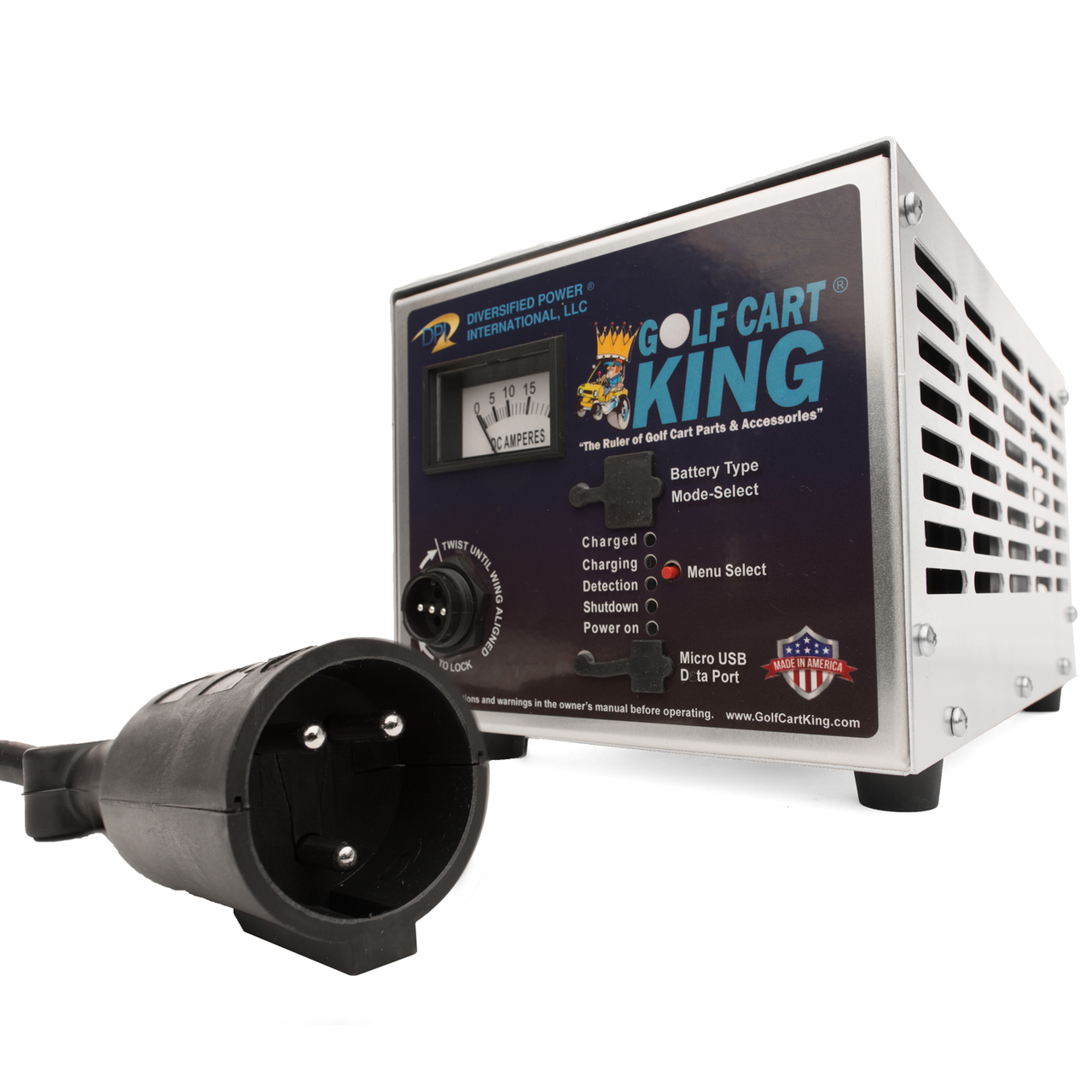 Club Car DPI Charger-48V 17A PowerDrive/IQ - 3 Pin Round Handle