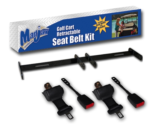 GTW Universal Golf Cart Retractable Seat Belt / Bracket Combo